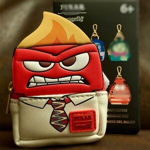 Inside Out 2 Anger Mini Change purse Bag Charm Keychain Loungefly new